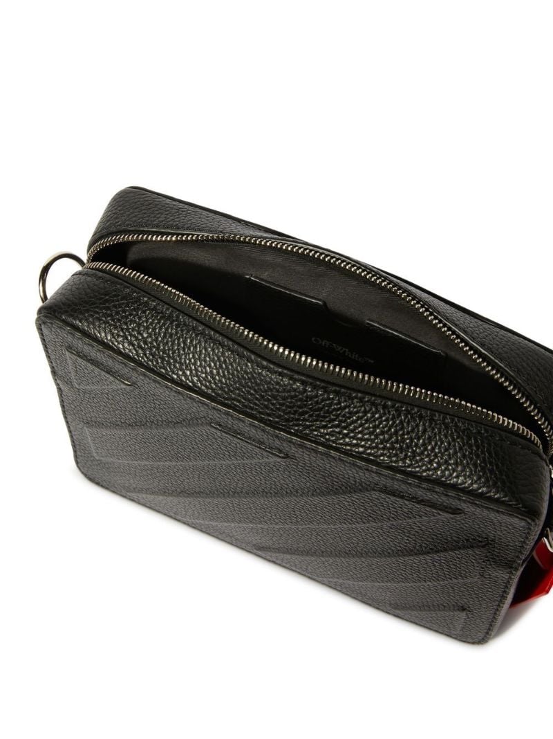 Black Binder Embossed Leather Bag