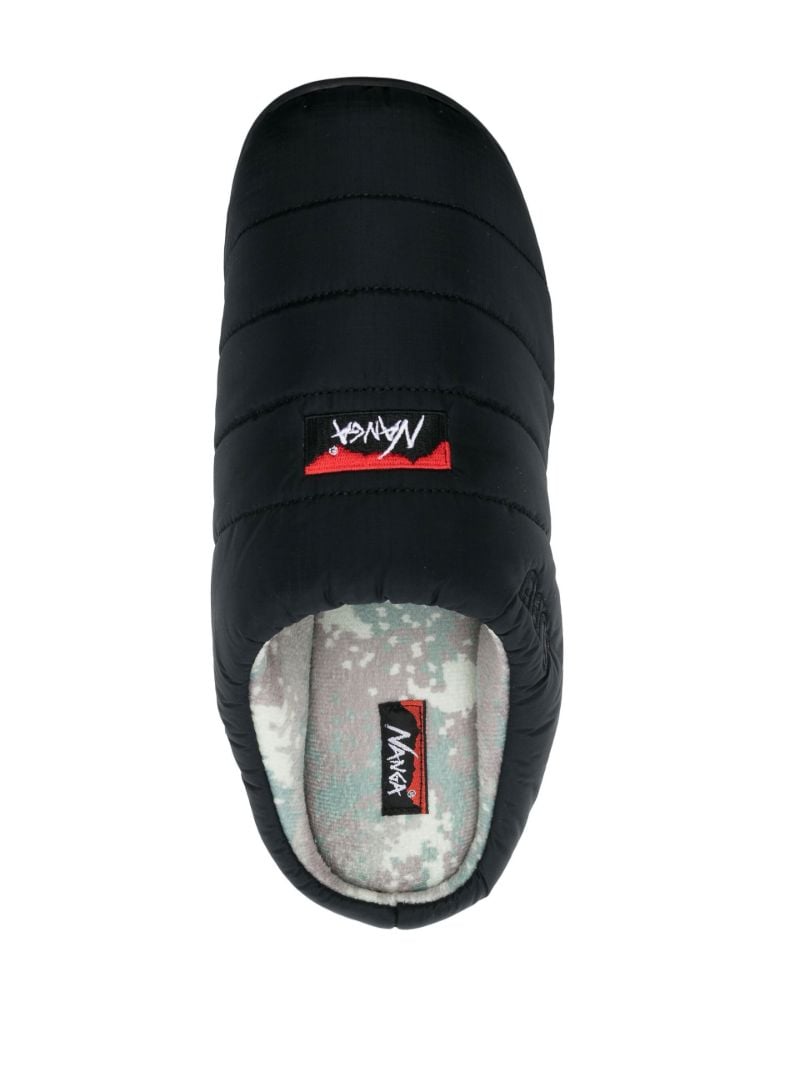 X Subu Black Aurora Winter Logo Patch Sandals