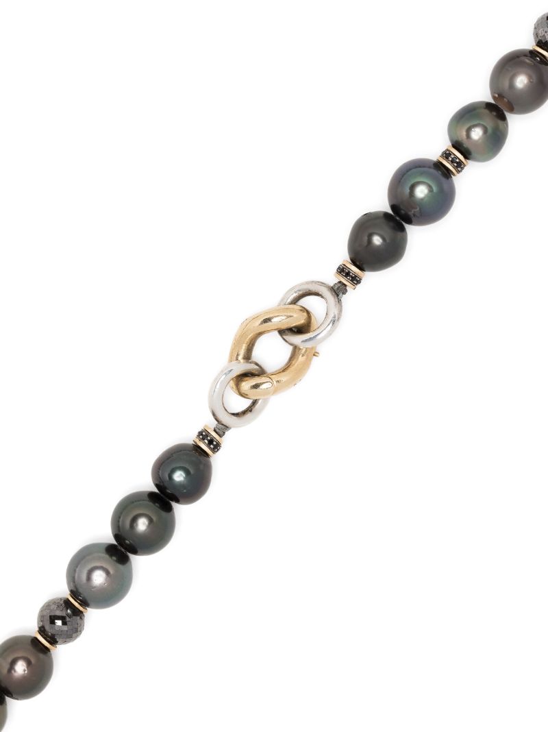 18k Yellow Gold Les Noir Pearl and Diamond Necklace