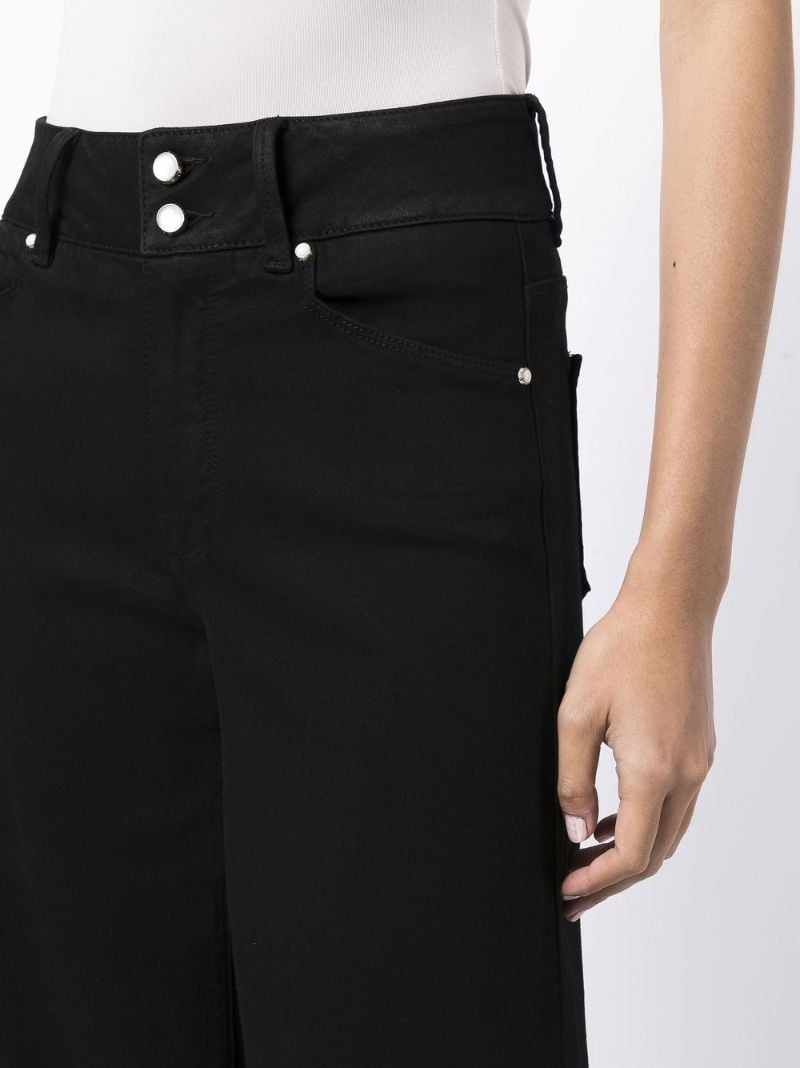 Harper Double-buttoned Wide-leg Jeans