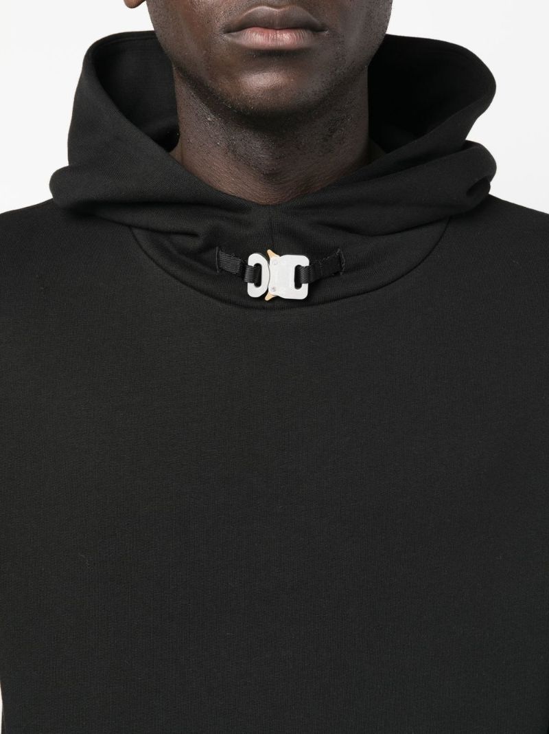 Black Buckle Detail Hoodie