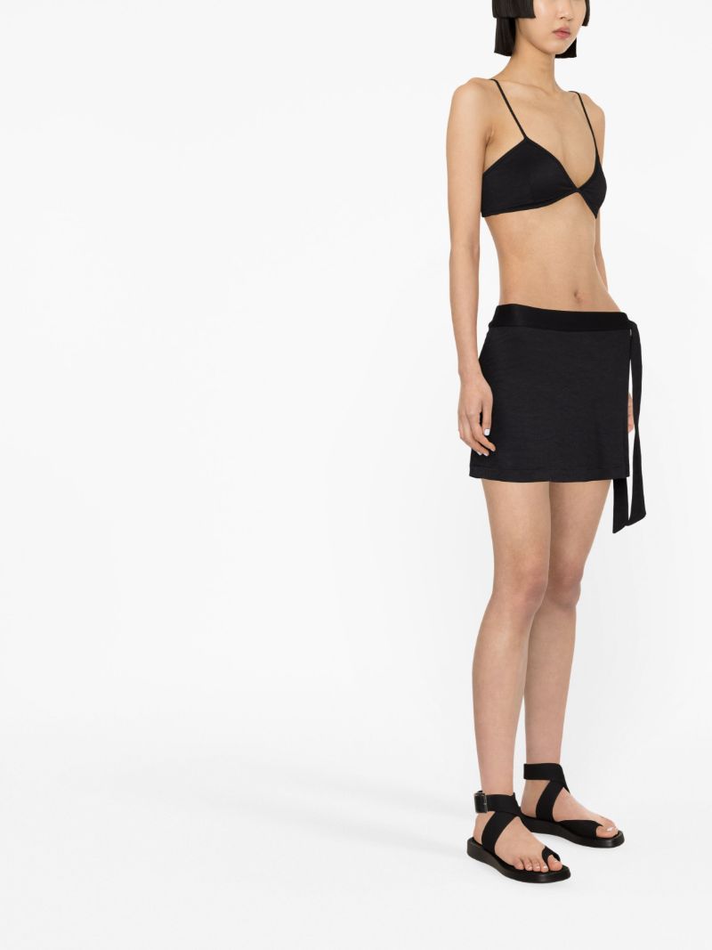 Black Ribbed Skirt and Top Set