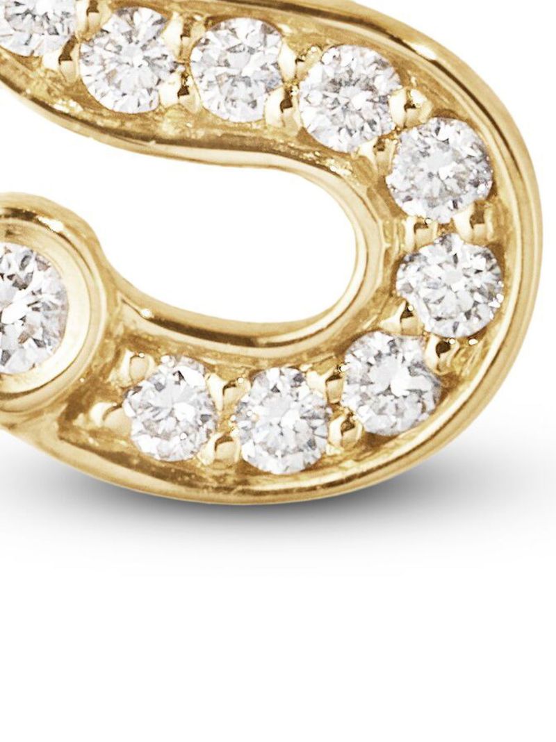 18k Yellow Gold Petite S Diamond Single Stud Earring