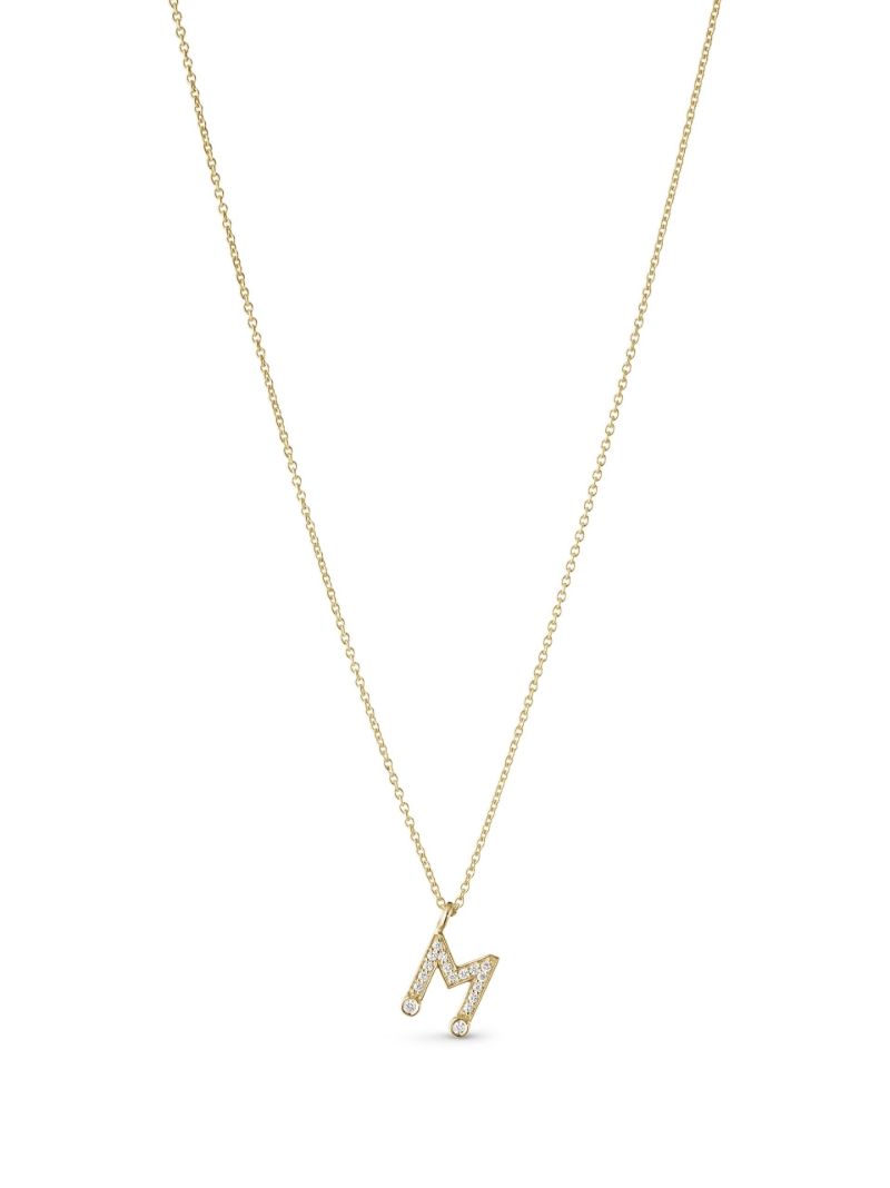 18k Yellow Gold Petite M Diamond Necklace