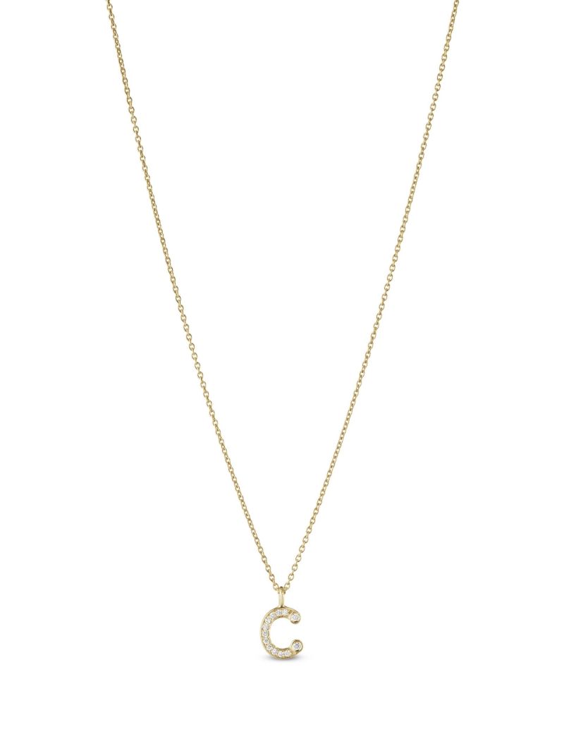 18k Yellow Gold Petite C Diamond Necklace