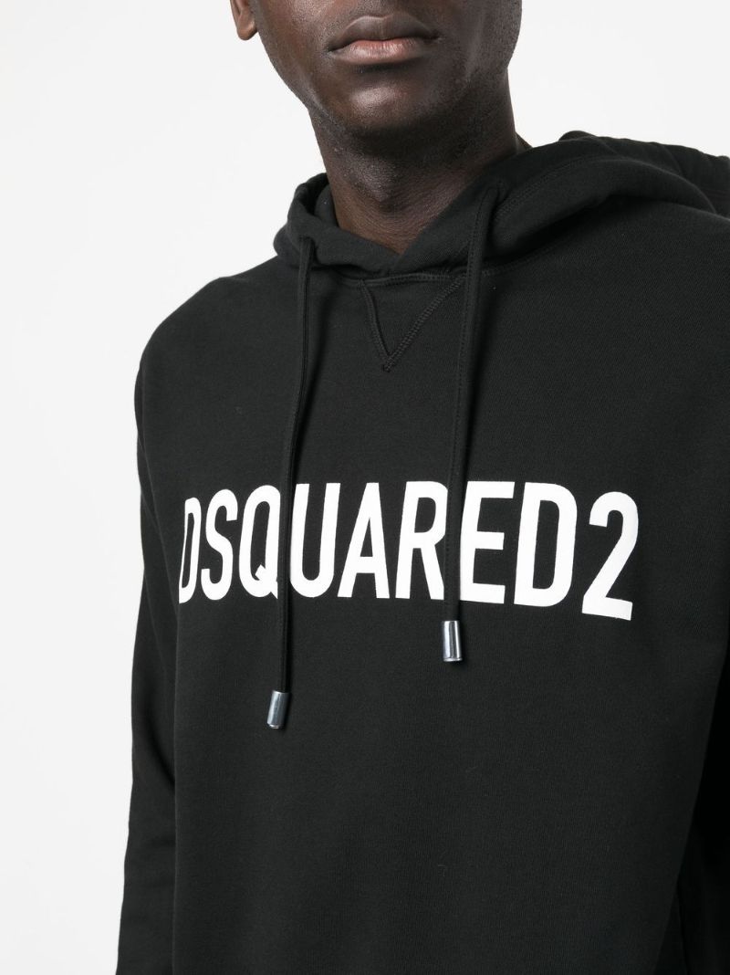 Black Logo-print Cotton Hoodie