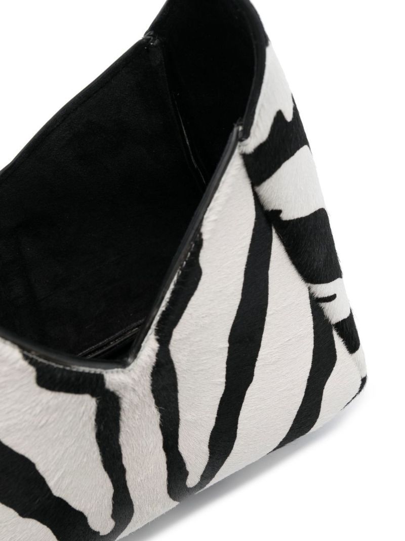 White Mini G-hobo Zebra Print Tote Bag