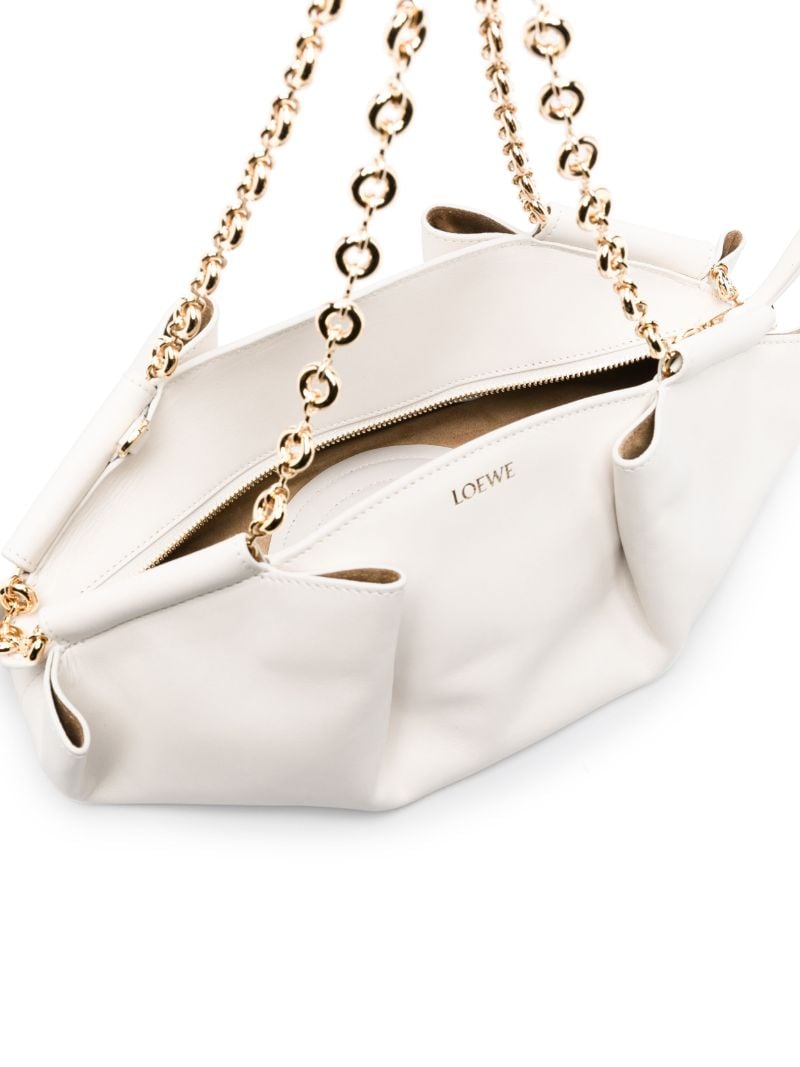 White Small Paseo Leather Shoulder Bag