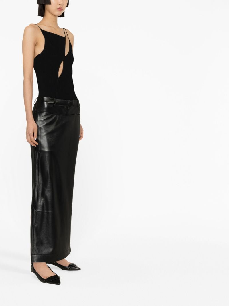 Black Elfi Faux Leather Maxi Skirt