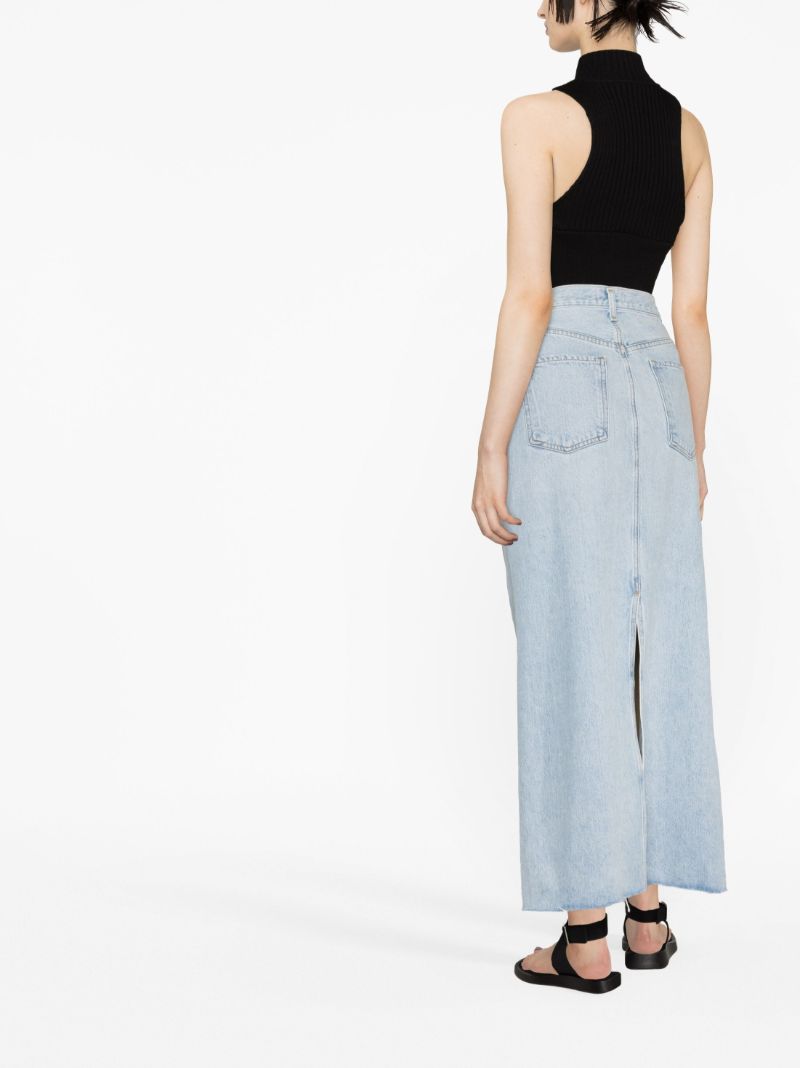 Blue Organic Cotton Denim Maxi Skirt