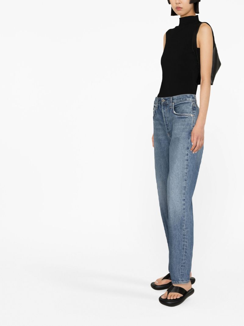 Blue Devi Low-rise Tapered Jeans