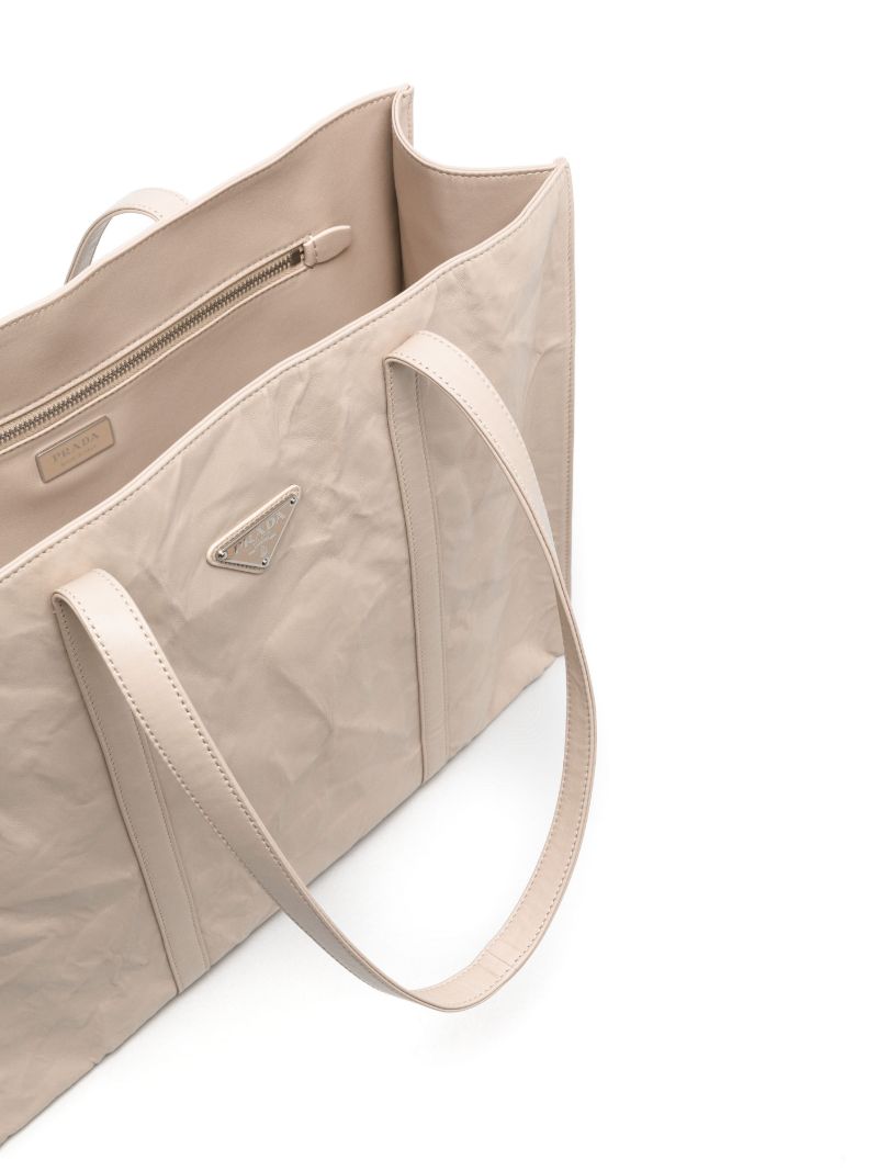 Neutral Large Leather Tote Bag