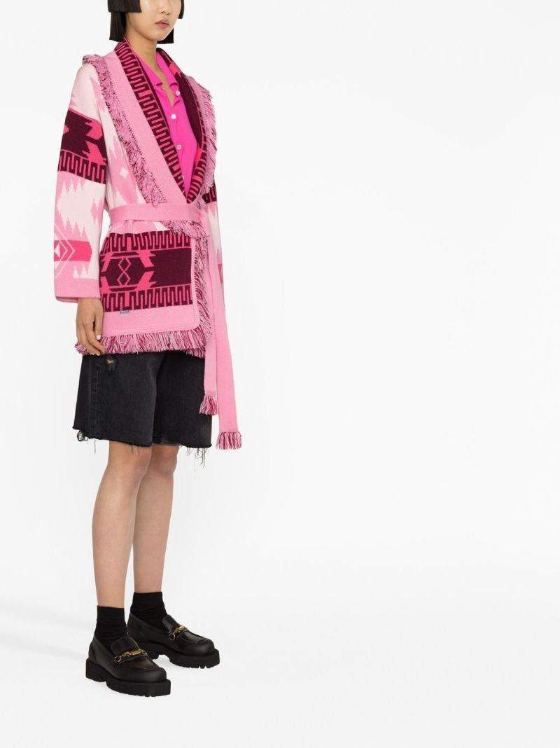 Pink Icon Jacquard Cashmere Cardigan