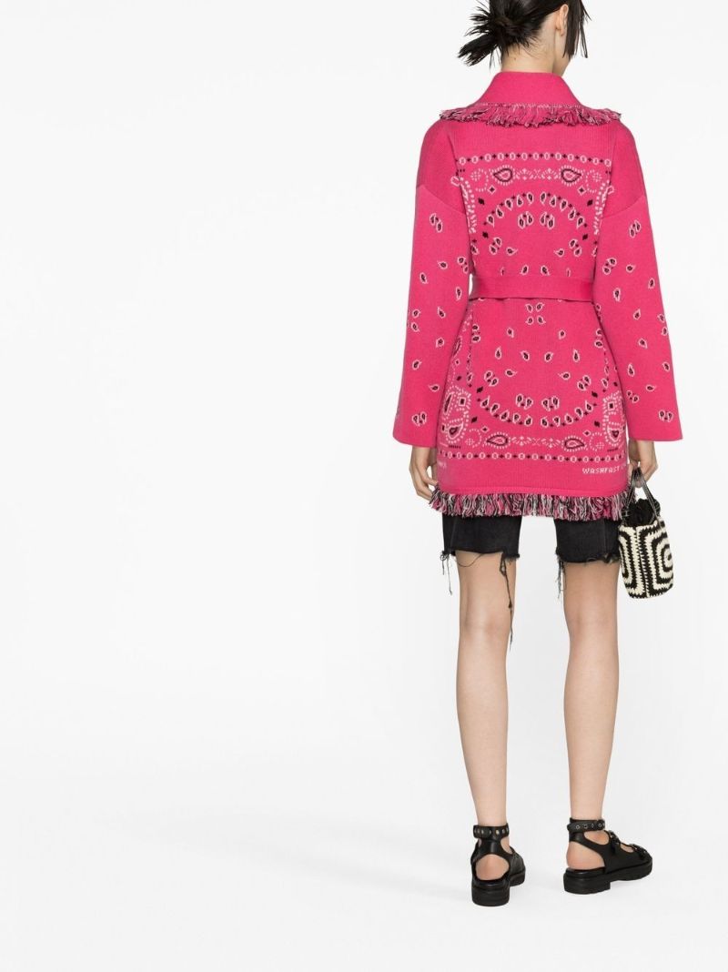 Pink Bandana Jacquard Cashmere Cardigan