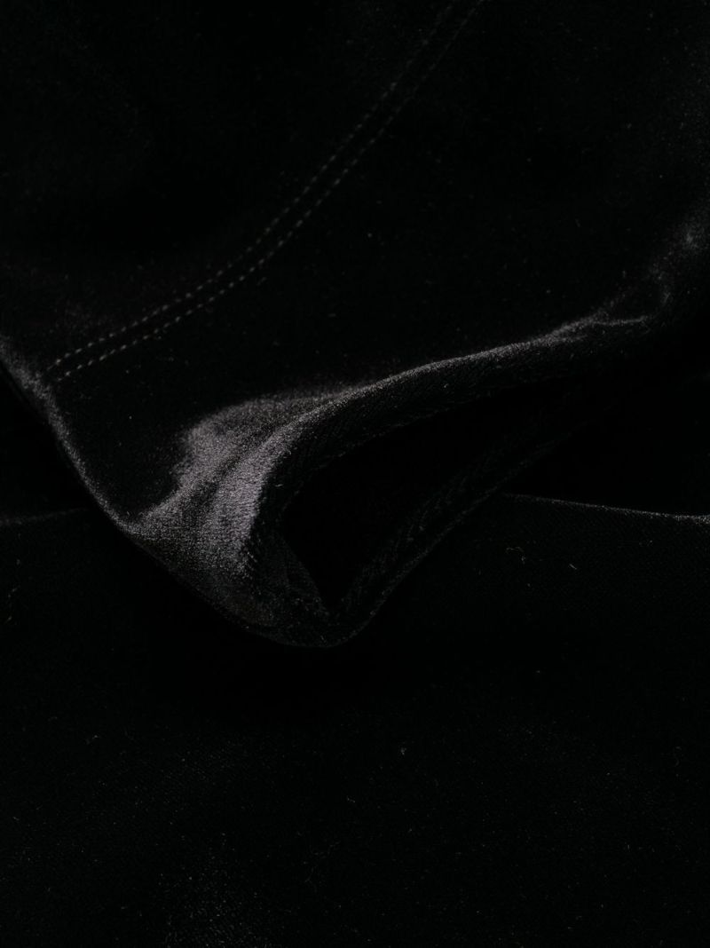 Black Flared Velour Trousers