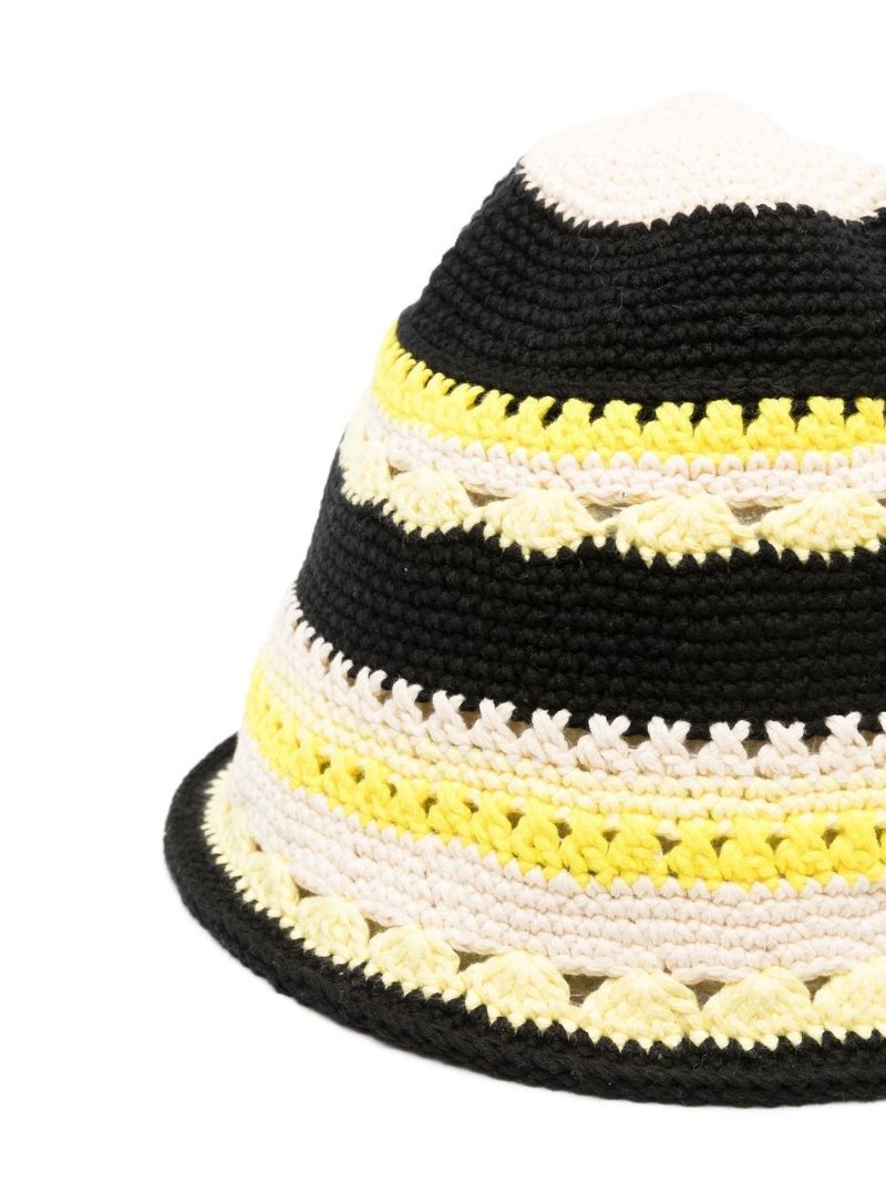 Yellow Striped Knitted Beanie Hat