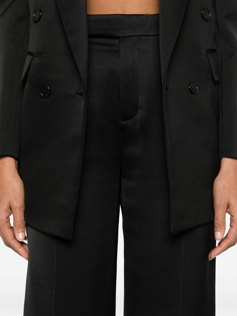 Black Tailored Silk Trousers