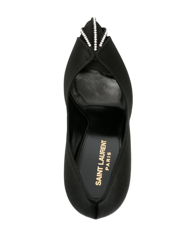 Black Alix 110 Crystal Satin Pumps