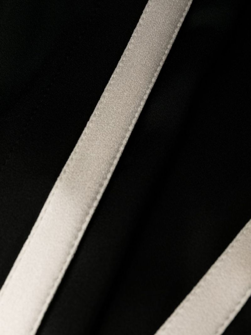 Black Side Stripe Crepe Track Pants