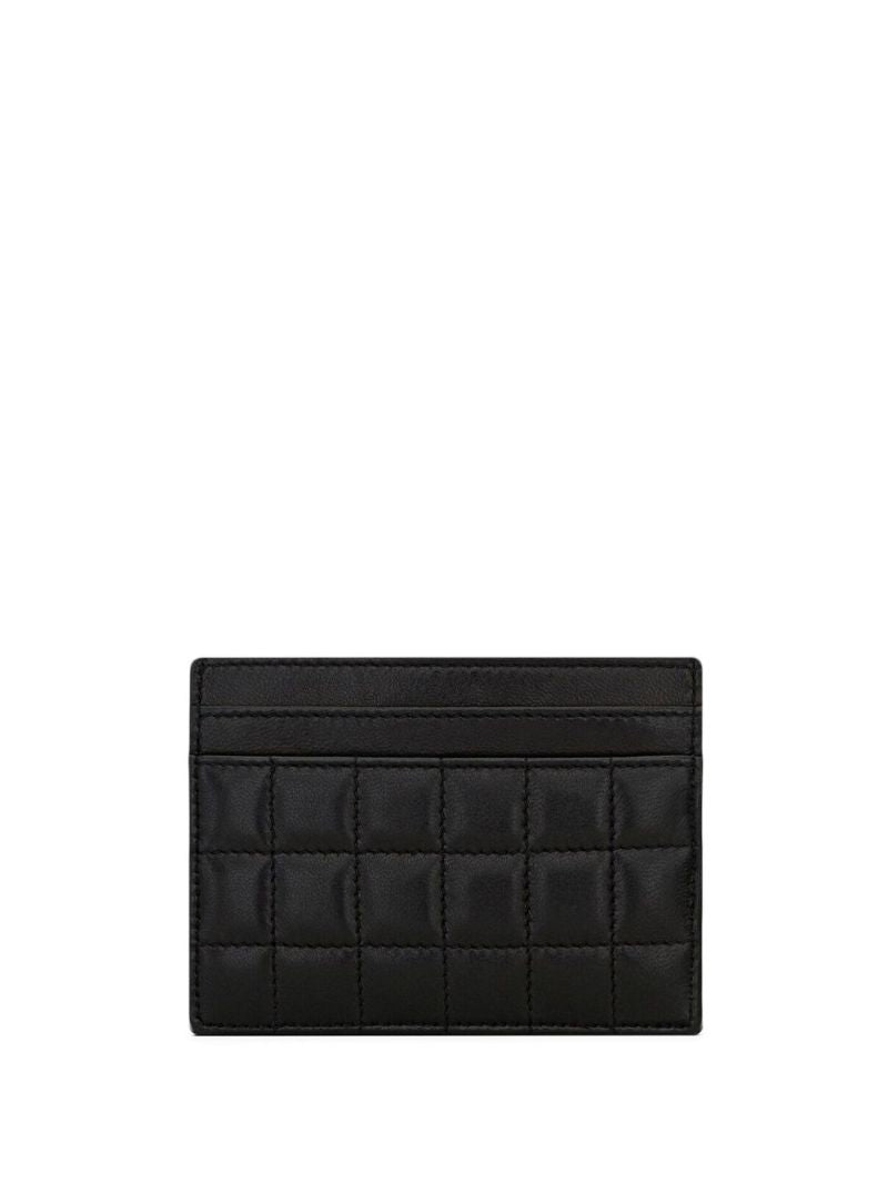 Black Logo Plaque Quilted Cardholder