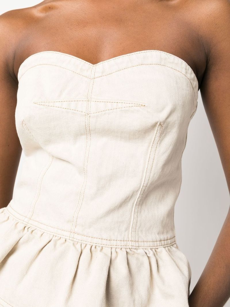 Neutral Strapless Denim Top