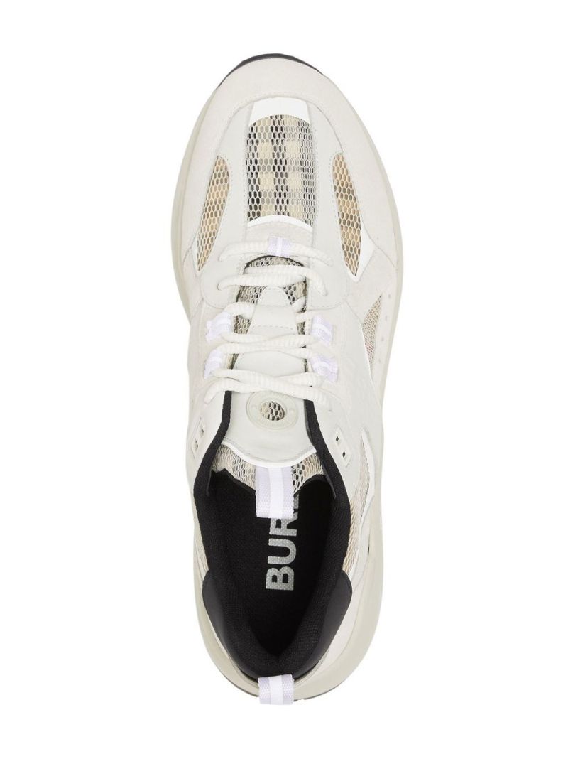 Neutral Vintage Check Mesh Sneakers