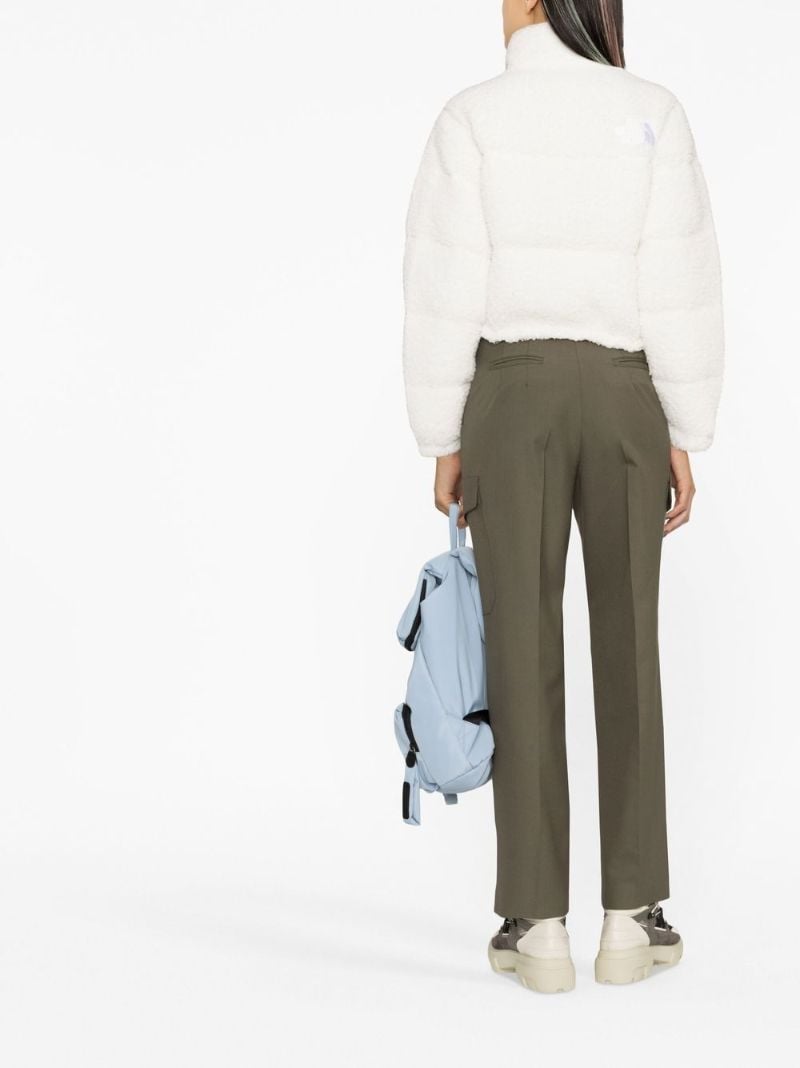 White Nuptse Fleece Cropped Padded Jacket