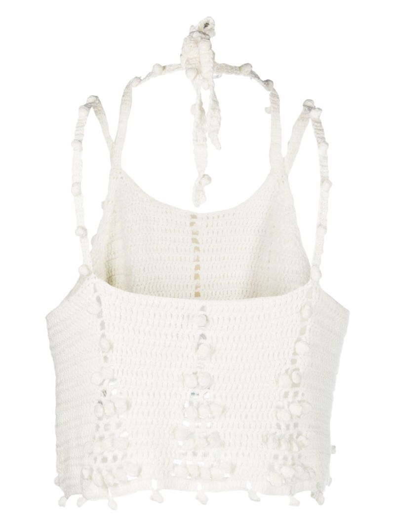 White Mirani Halterneck Crochet Top