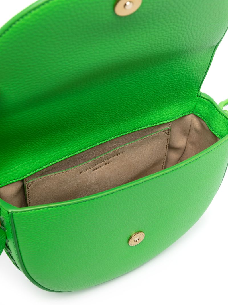 Fluo Green Medium Chain Faux Leather Shoulder Bag