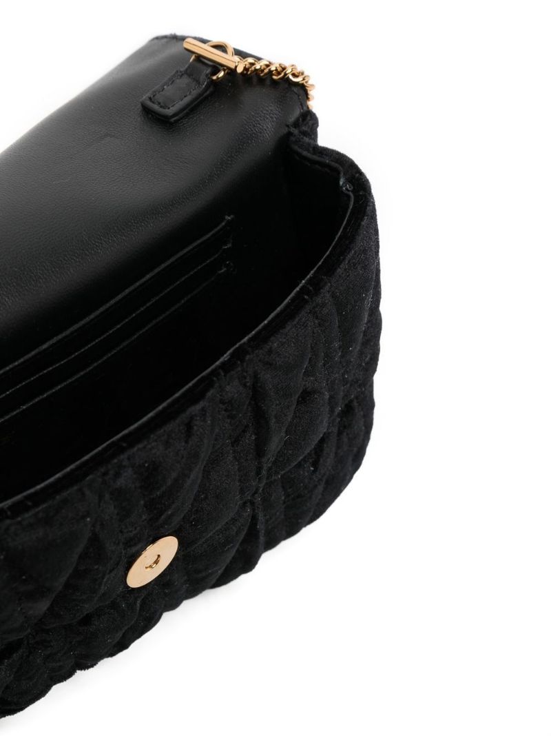 Black Virtus Velvet Shoulder Bag