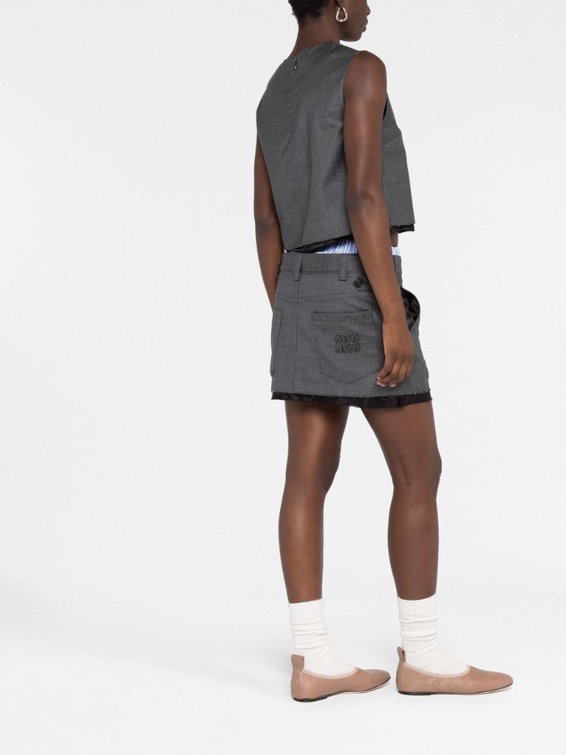 Grey Wool Mini Skirt