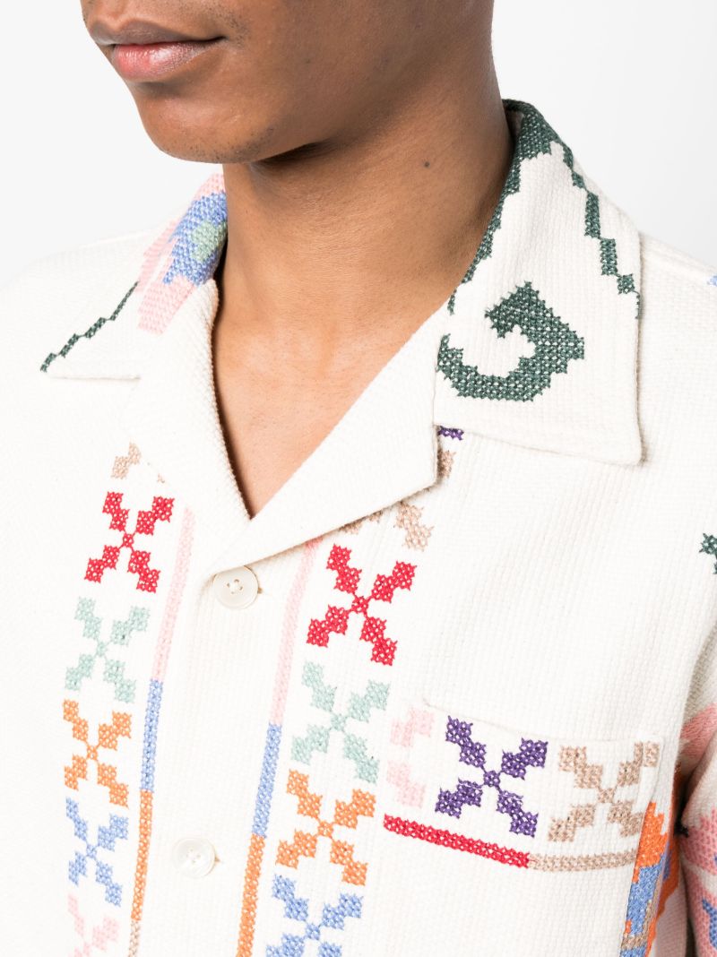 Neutral Prisma Embroidered Overshirt
