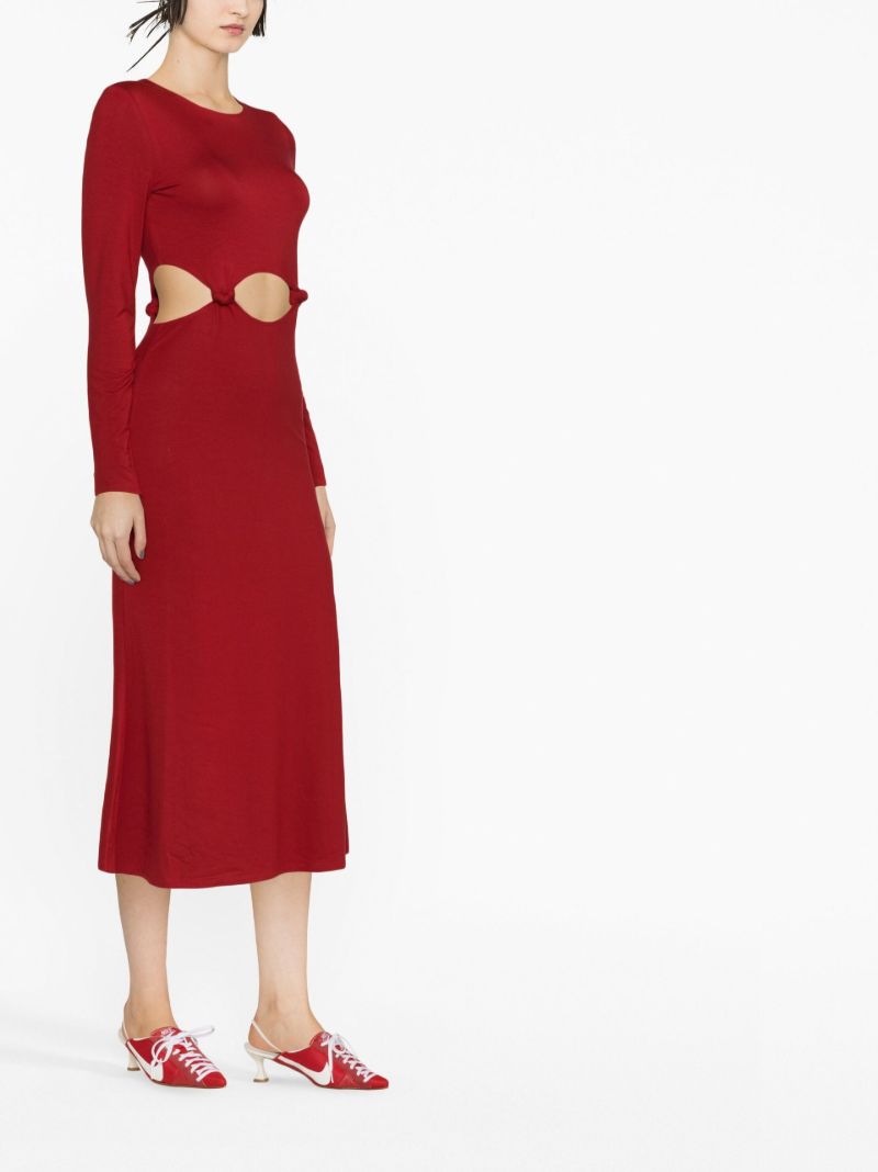 Red Via Cut-out Midi Dress
