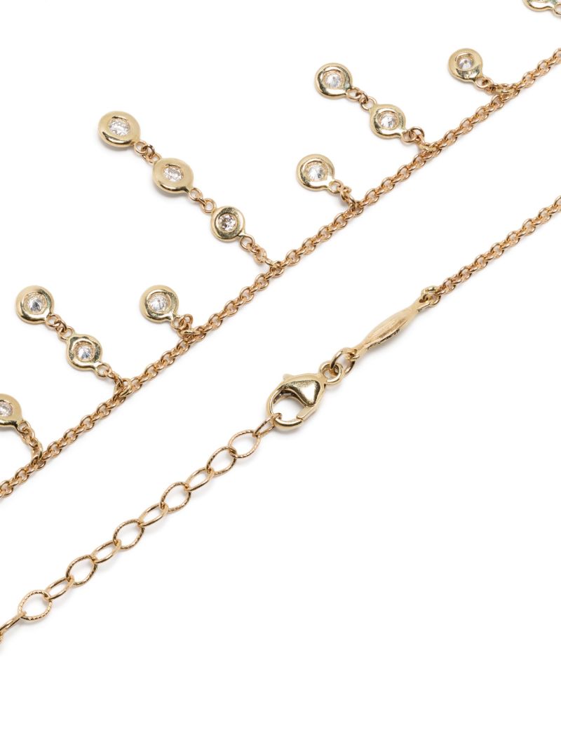14k Yellow Gold Shower Drop Shaker Diamond Necklace