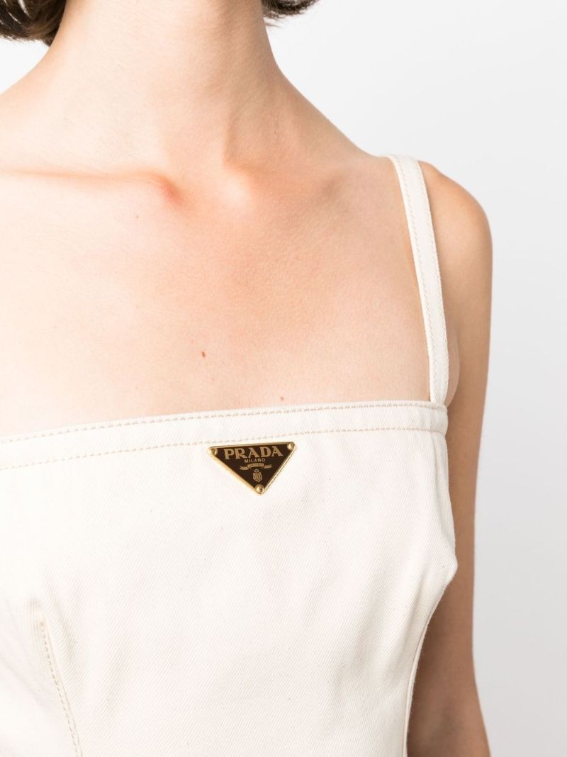 Neutral Triangle Logo Crop Top