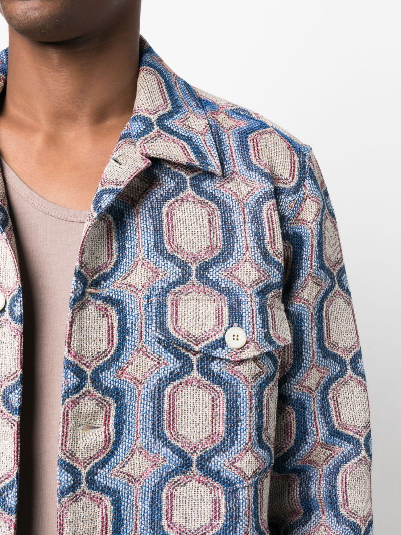 Blue Mosaic Military Jacket