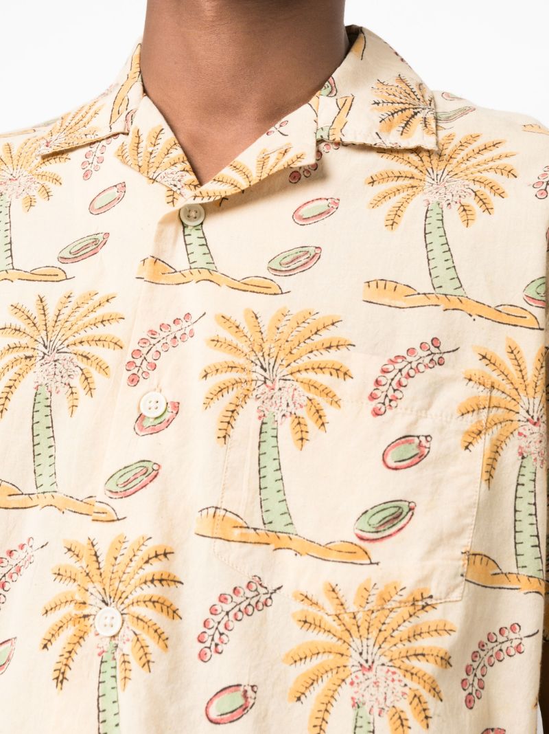 Neutral Palm Tree Print Shirt