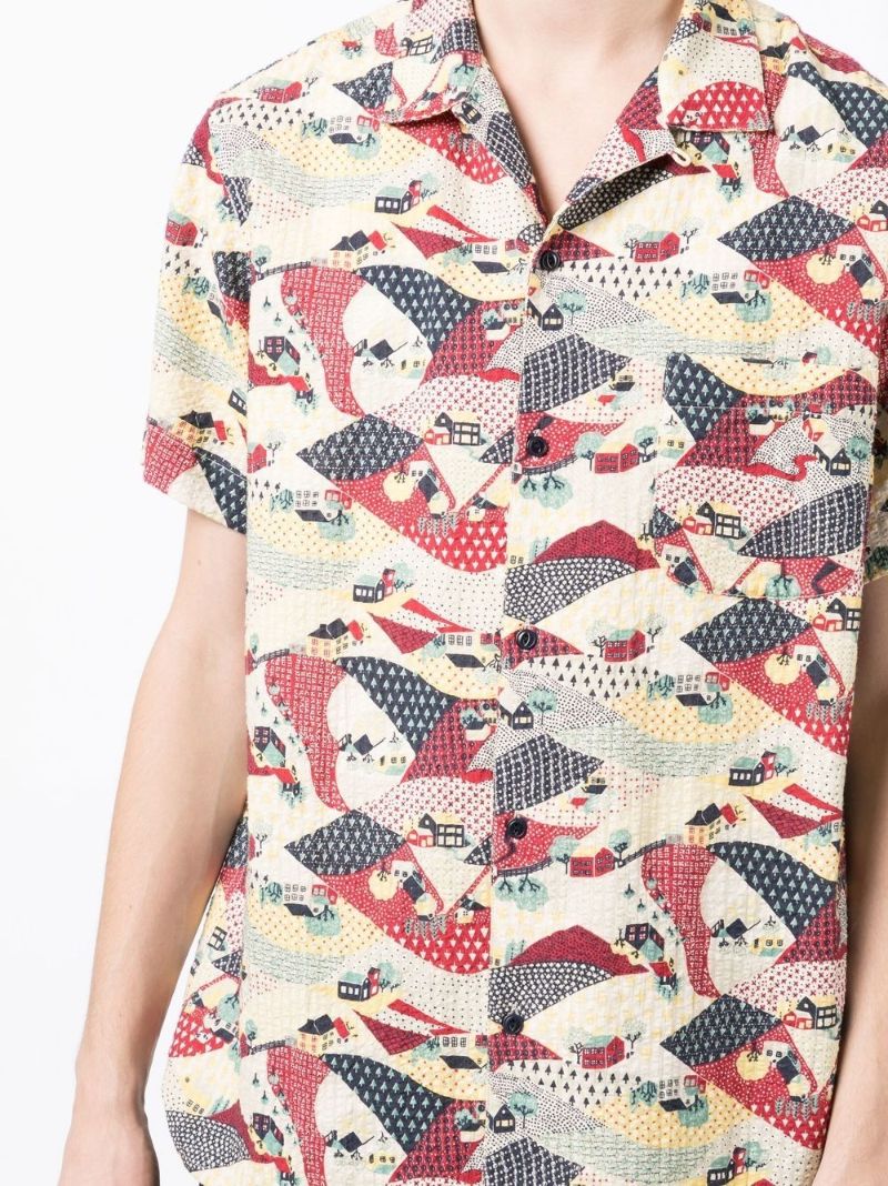 Red Malick Printed Seersucker Shirt