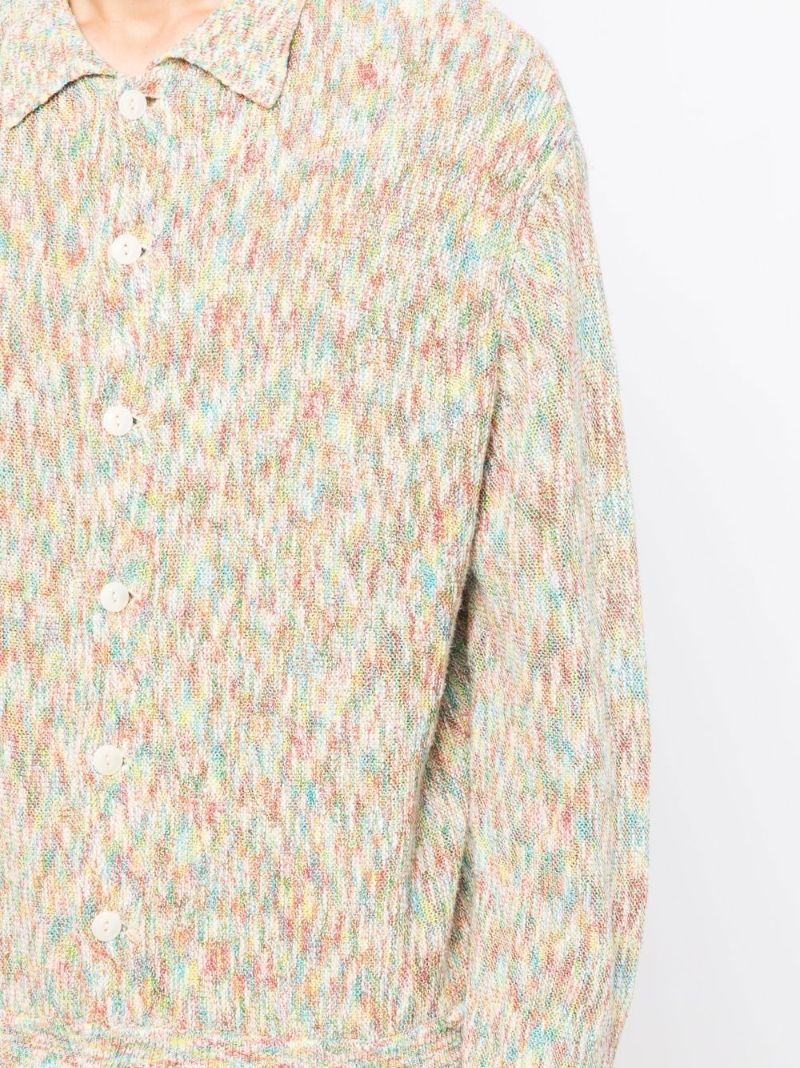 Yellow Rat Pack Slub Knit Cardigan