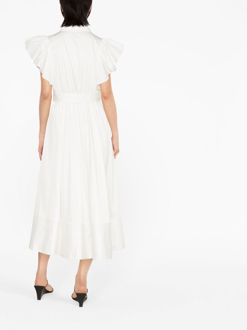 White Kindred Frilled Midi Dress