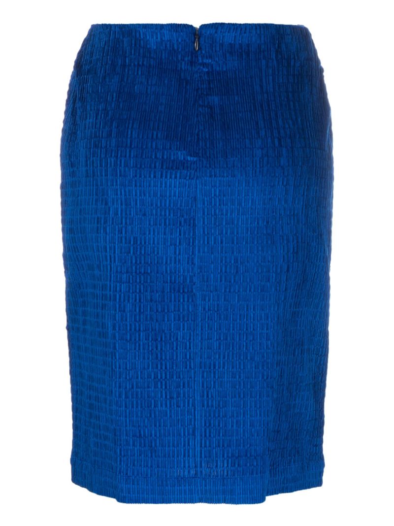 Blue Emma Jacquard Pencil Skirt