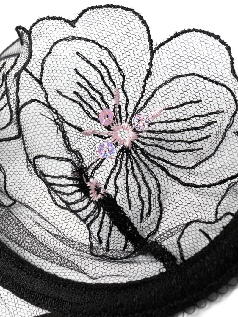 Black Anie Bow-detail Bra