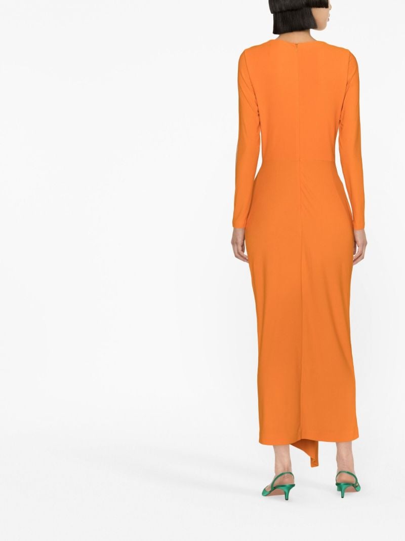 Orange Lorena Draped Midi Dress