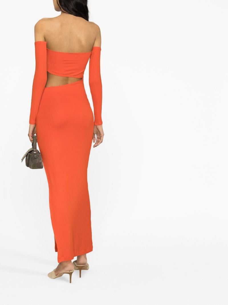 Orange Off-the-shoulder Cut-out Dress