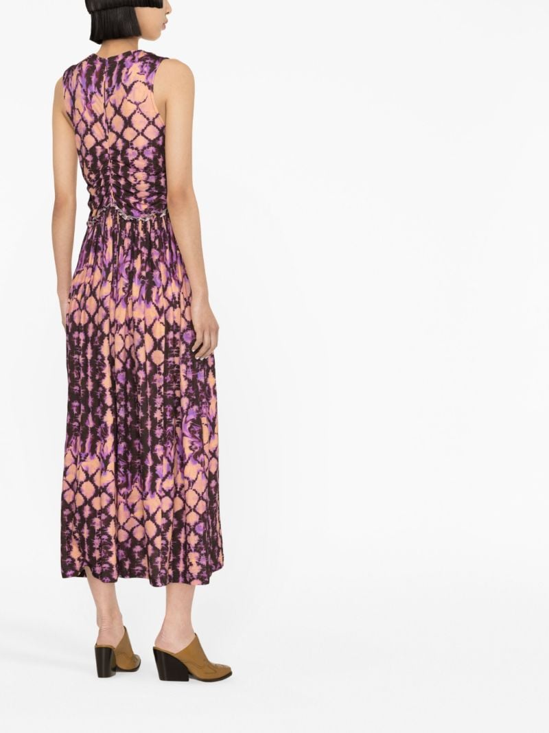 Purple Sascha Printed Midi Dress