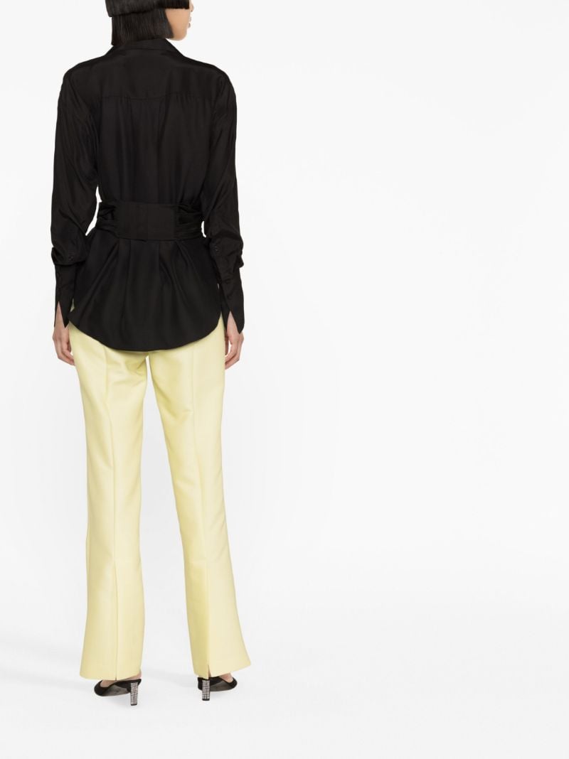 Black Sabinas Wrap Silk Shirt