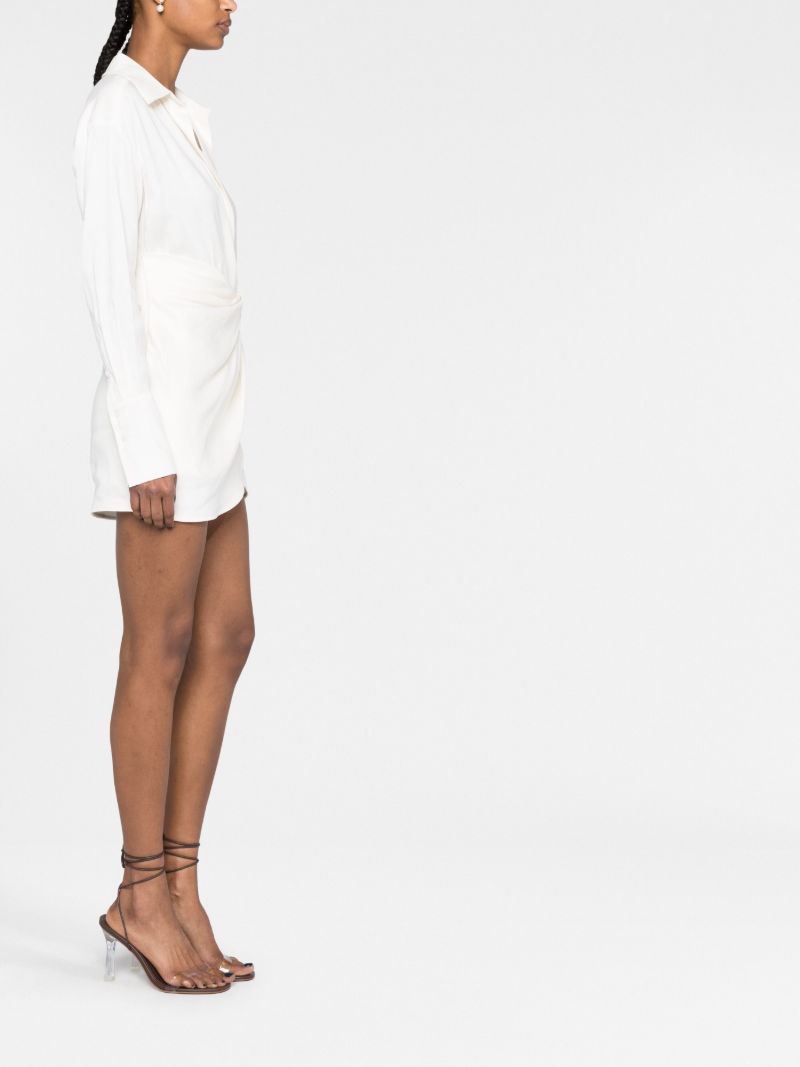 White Puno Wrap Mini Dress