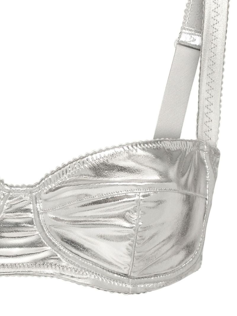 Silver-tone Balconette Bra