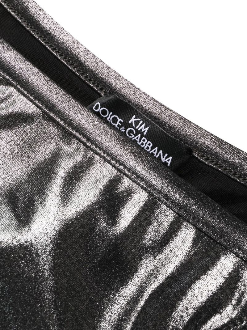 Silver-tone Dg-logo Triangle Bikini