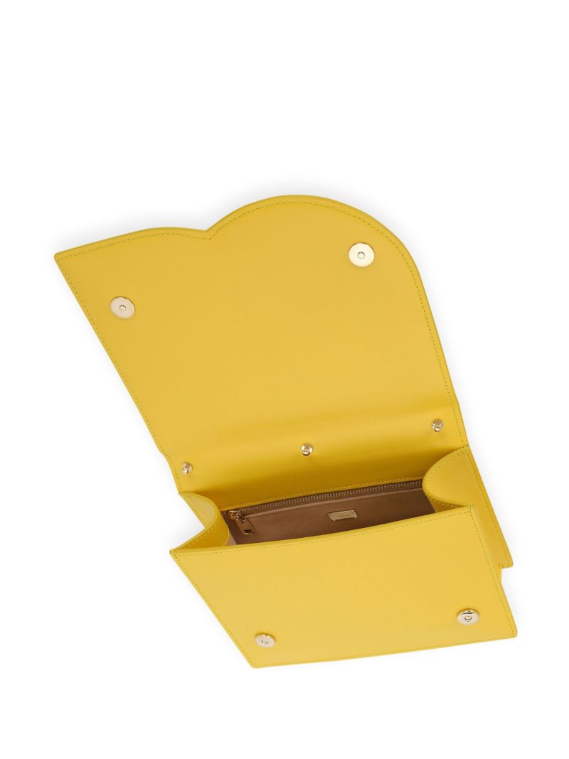 Yellow Dg Logo Leather Crossbody Bag